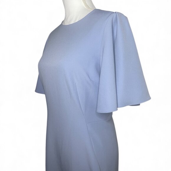 Antonio Melani Women’s Size 8 Blue Flutter Sleeve Sheath Dress Office Modest - Picture 3 of 9